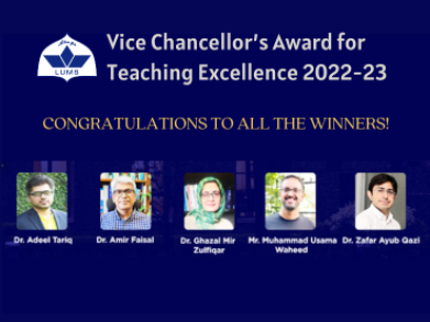 Vice Chancellor's Award for Teaching Excellence LUMS 2022-23